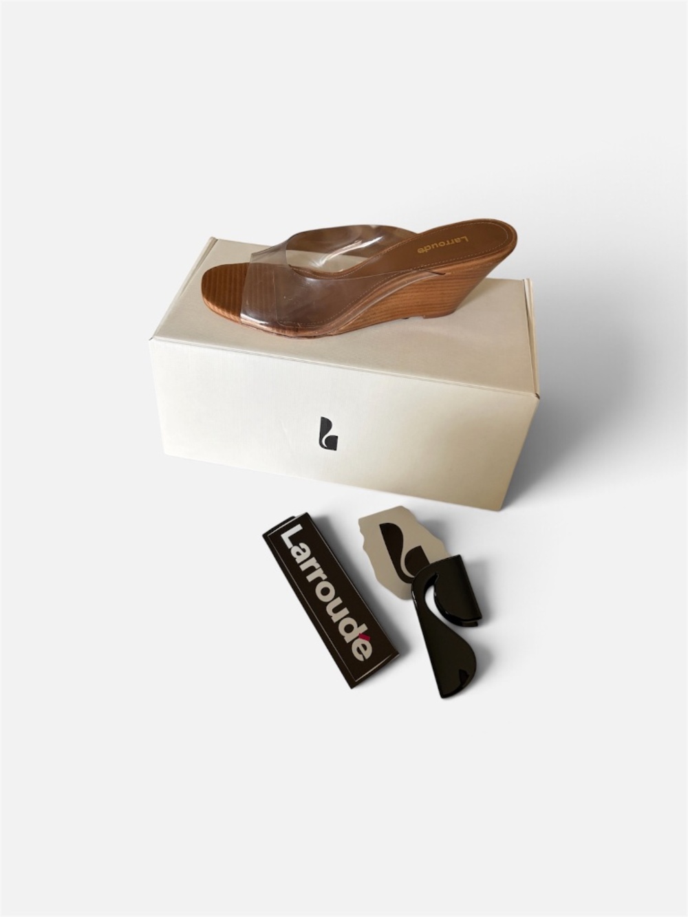 Larroude Vivi Wedge Clear